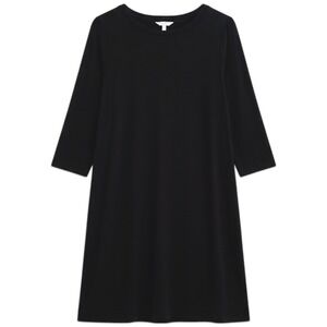 Time and Tru T-Shirt Dress Womens Medium 8-10 Black 3/4 Sleeve Knit Casual LBD